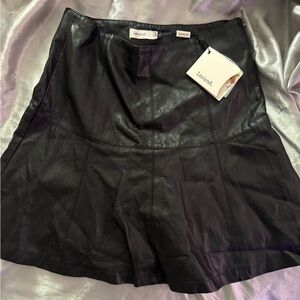 Lavand Black Faux Leather Skirt